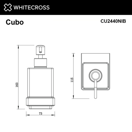 дозатор для жидкого мыла подвесной whitecross cubo cu2440nib, брашированный никель