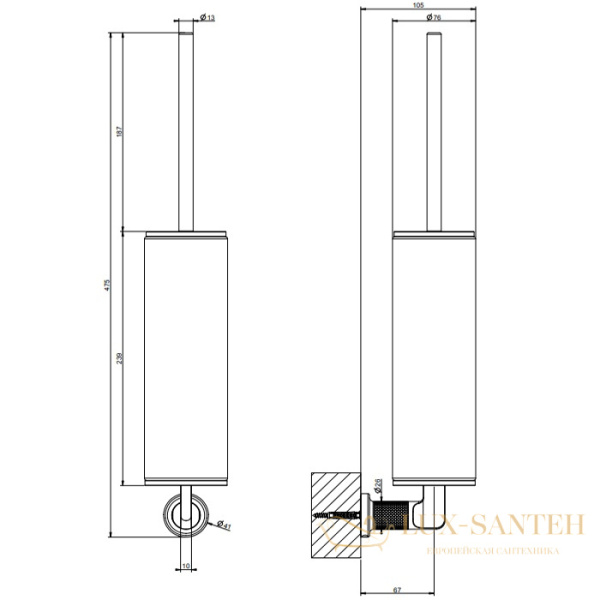 ерш gessi inciso 58520.299, черный