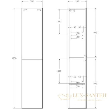 пенал подвесной belbagno kraft kraft-1600-2a-sc-rnn-l, rovere nebrasca nature