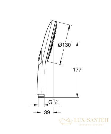 душевая лейка grohe rainshower smartactive 22127kf0, черный матовая