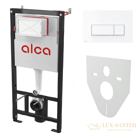 инсталляция alcaplast am101/1120-4:1 ru m571-0001 для унитаза с панелью смыва хром глянцевый