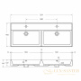 раковина cezares czr-mil-120-2-lvb 120 см двойная, белый