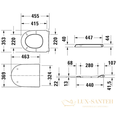 сиденье duravit qatego 0026890000 для унитаза с крышкой softclose, белый