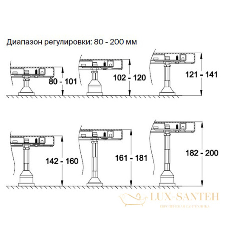 опорная конструкция для поддона bette b51-3051 900х900 мм