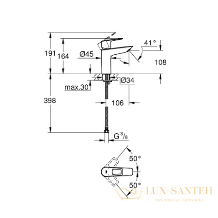 смеситель grohe bauloop 23917001 для раковины, хром