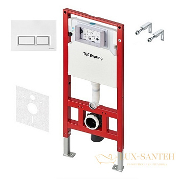 инсталляция для подвесного унитаза tece tecespring s955203 с панелью смыва (4 в 1), белый/хром
