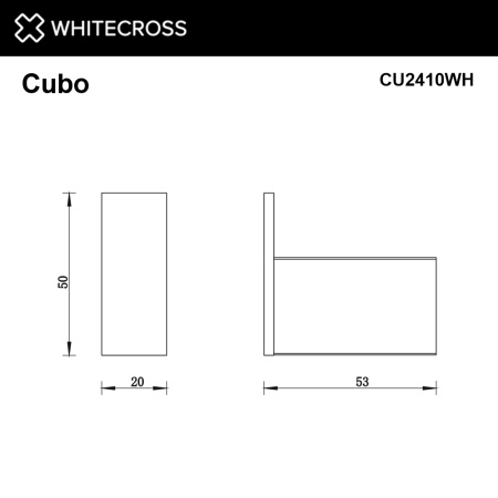 крючок whitecross cubo cu2410wh, белый мат