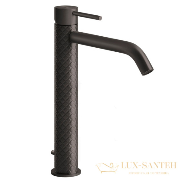 смеситель для раковины высокий gessi 316 intreccio 54103.707, black metal brushed pvd