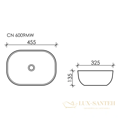 раковина ceramica nova element cn6009mh 45,5x32,5 см, антрацит матовый