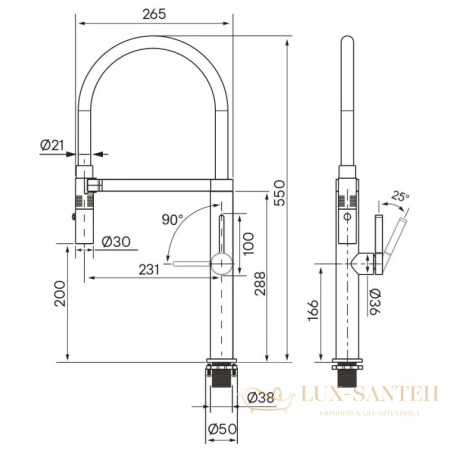 смеситель paulmark leader le214101-g для кухни, золотой