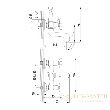 смеситель lemark benefit lm2502c для ванны, хром