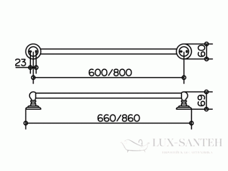 полотенцедержатель keuco astor, 600 мм, хром