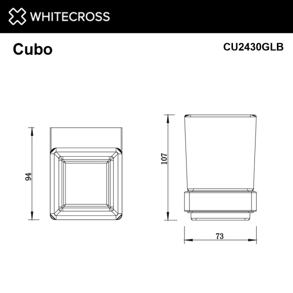 стакан подвесной whitecross cubo cu2430glb, брашированное золото