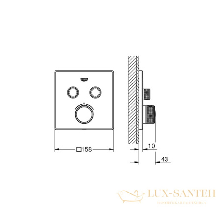 термостат grohe grohtherm smartcontrol 29124000 для ванны с душем, хром