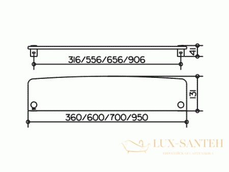 полочка keuco из кристаллина 360х10х131 mm 11610005300