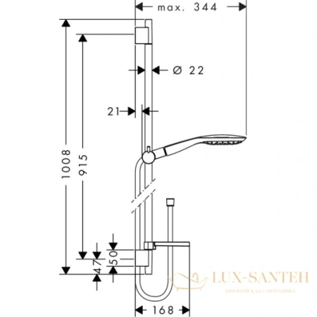 душевой набор hansgrohe raindance select e 150 3jet 27857000 хром