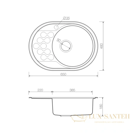 кухонная мойка omoikiri kasumigaura 65-ab-r 4993069, латунь