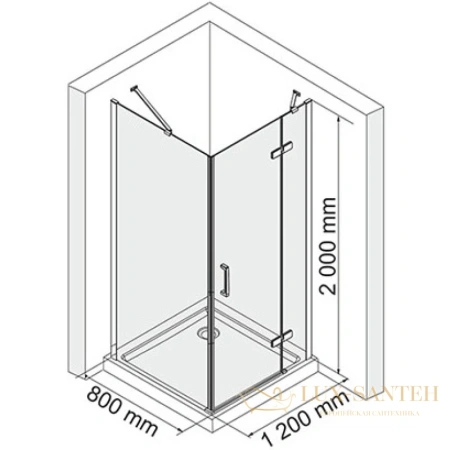 душевой уголок wasserkraft aller 10h06r 120х80 см 