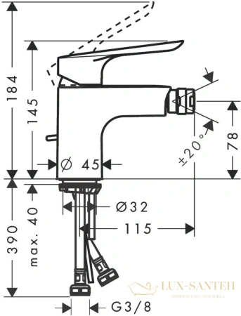 смеситель для биде hansgrohe logis e 71232000