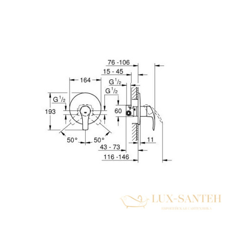 смеситель grohe eurosmart 33556002 для душа, хром