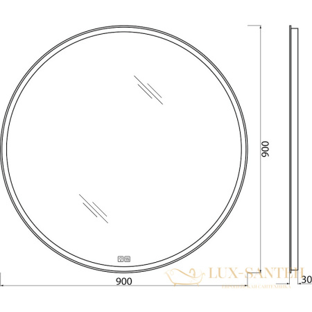 зеркало belbagno spc-rng-900-led-tch-warm 90 см с подсветкой, с подогревом, с сенсорным выключателем 