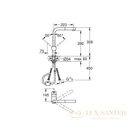 смеситель grohe minta 32168dc0 для мойки, сталь