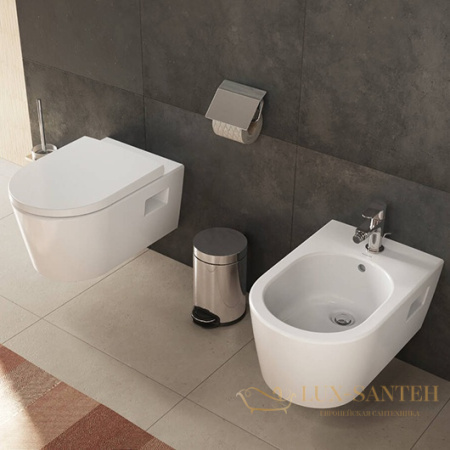 унитаз подвесной, hansgrohe elupura original s, 60207450, 540х360 безободковый с сиденьем без микролифта, белый глянцевый