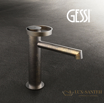 смеситель для раковины gessi anello 63301 187, aged bronze