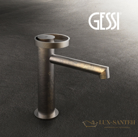 смеситель для раковины gessi anello 63301 187, aged bronze