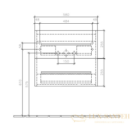 тумба под раковину villeroy & boch avento a88900pn 580x514x452 мм, elm impresso 