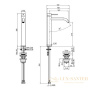 смеситель для раковины fima carlo frattini spillo up, f3031/hxsns, с донным клапаном, черный матовый