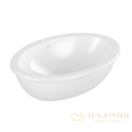 раковина встраиваемая снизу villeroy & boch loop & friends 4a550001 560х380 мм, белый