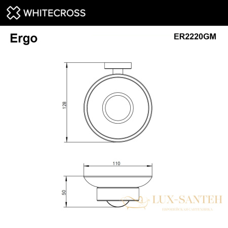 мыльница подвесная whitecross ergo er2220gm, оружейная сталь