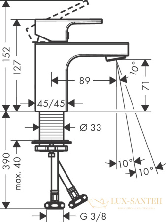 смеситель для раковины без сливного набора hansgrohe vernis shape 70 71567670 черный