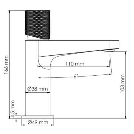 смеситель для раковины wasserkraft schunter 8203, золотой матовый