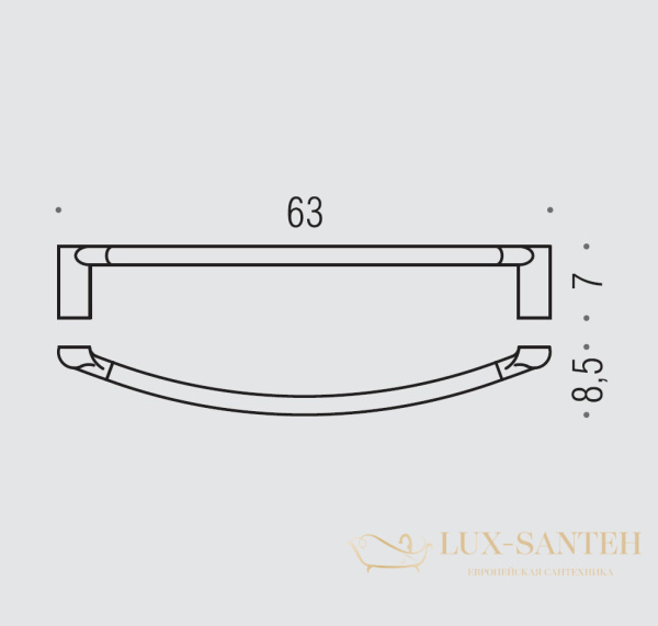 полотенцедержатель colombo design luna b0110 63 см, хром