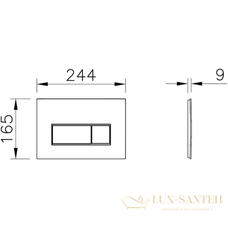 смывная клавиша vitra root square 740-2380, глянцевый хром