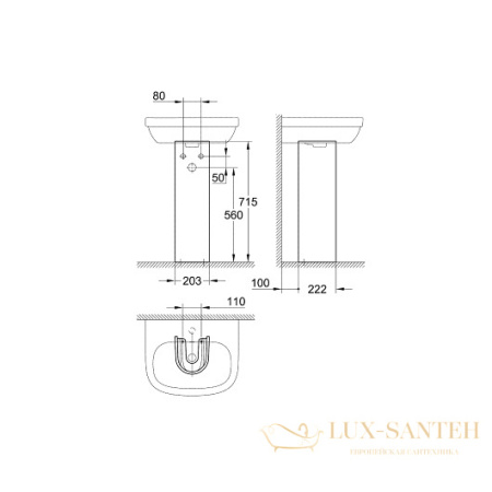 пьедестал grohe euro ceramic 39202000, белый