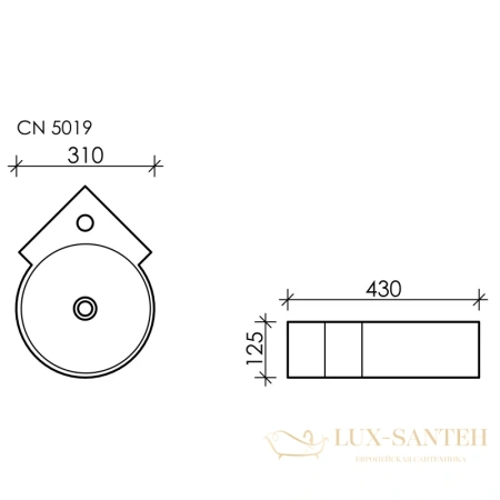 раковина ceramica nova element cn5019 31x43 см, белый