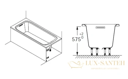 фронтальный экран jacob delafon elite e6d077ru-00 170 см белый