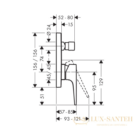 смеситель для ванны hansgrohe metropol 32546670, черный матовый