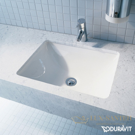 раковина встраиваемая снизу duravit starck 3 0305490000 490х365 мм, белый