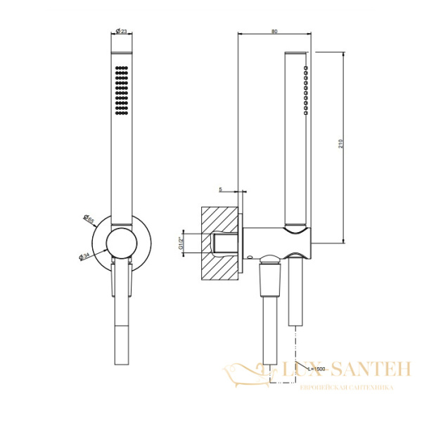 душевой гарнитур gessi anello 63329.031, хром