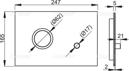 кнопка управления alcaplast flat металл–матовый sting sting