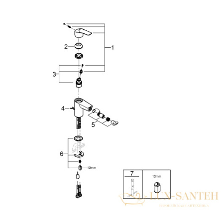 смеситель grohe eurosmart 32927003 для биде, хром