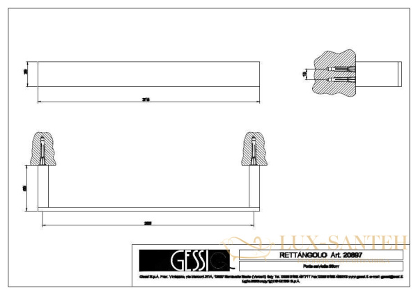 полотенцедержатель gessi rettangolo 20897.031, хром