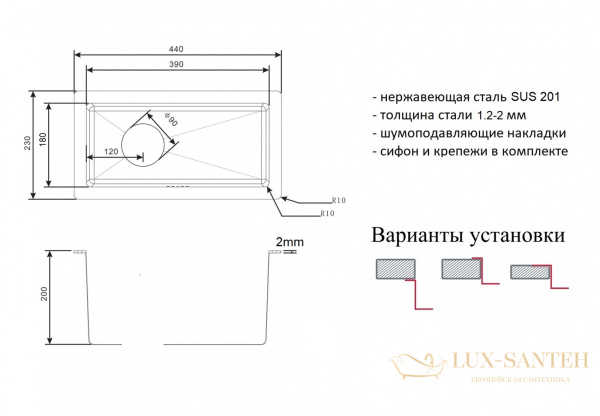 кухонная мойка zorg light grafit zl r 230440 grafit, графит