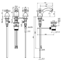 смеситель для раковины, fima|carlo frattini olivia, f5011cr, на 3 отверстия, высота 94 мм., с донным клапаном, хром