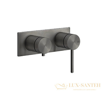 смеситель gessi 316 shower 54079.707 для ванны, внешняя часть, black metal brushed pvd