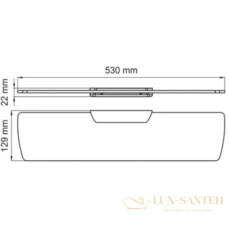 полка стеклянная wasserkraft aisch k-5924 53 см, золотой матовый